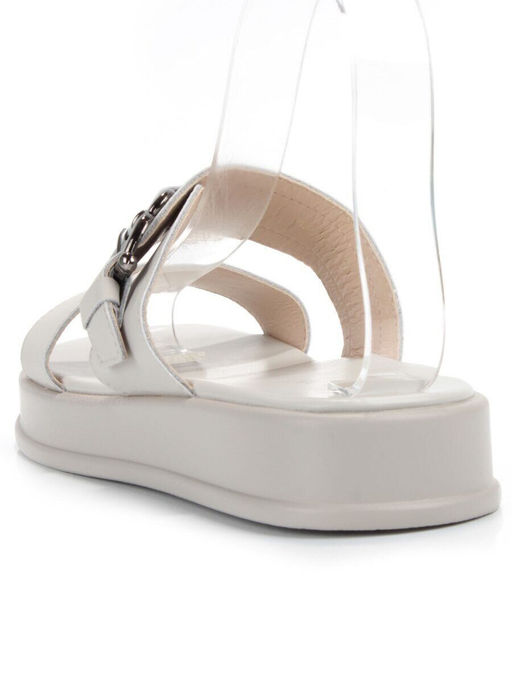 08-PEQ198-2 LT. GRAY Босоножки женские (натуральная кожа)