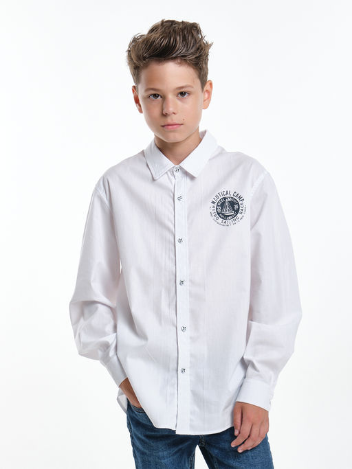 Рубашка белая для школы на праздник UD 7979 белый - Mini maxi фото 6