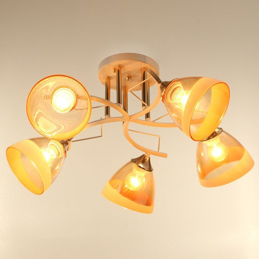 Люстра потолочная BayerLux «Аделла», 5хЕ27, 40 Вт, бело-золотой, 65×65×26 см