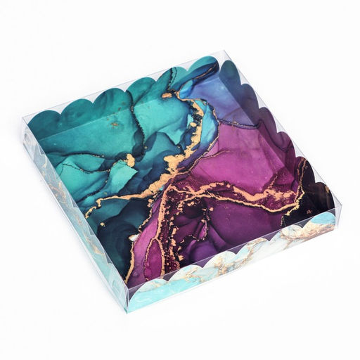 Цена за 5 шт. Коробка для печенья, «Изумрудные текстуры» 18×18×3 см