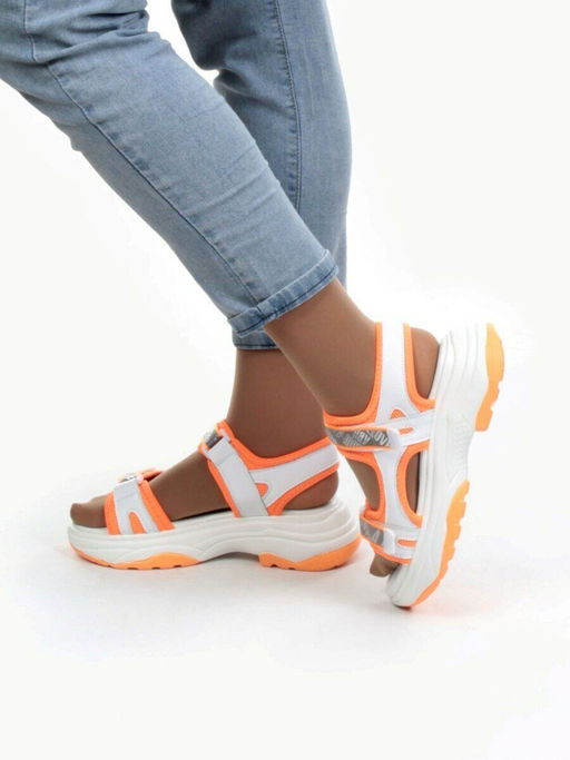 08-PEA44-4 ORANGE Босоножки (натуральная кожа, стелька натуральная кожа) - Фабричный китай фото 4