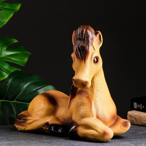 Копилка для денег Лошадь лежа, гипс, большая: 34?39?21 см