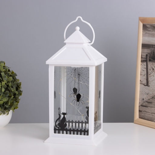Фигурка светящаяся RISALUX «Чёрный кот», LED-ночник, 3×ААА, белый, 14×14×30.5см