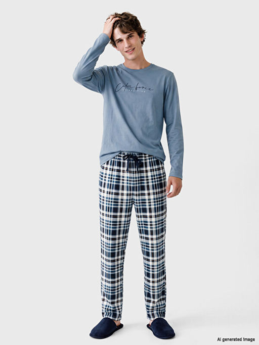 Regular Fit Ekose Erkek Pijama Tak?m?