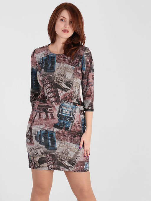 Платье с фото-принтом женское - Almond фото 3