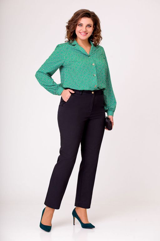 Блуза Swallow 803.2 черный+серебряный узор фото 493