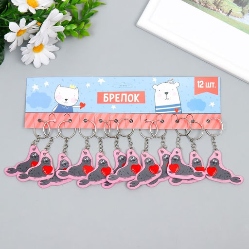 Цена за 12 шт. Брелок EVA Тюлень с сердечком 5х4 см - Simaland фото 6