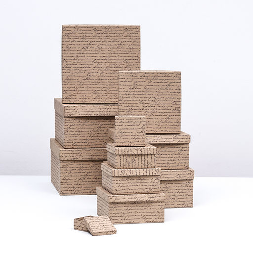 Набор коробок 11 в 1 Пушкинские строки, крафт 25,5 х 25,5 х 13 - 5,5 х 5,5 х 2,5 см - Simaland фото 2