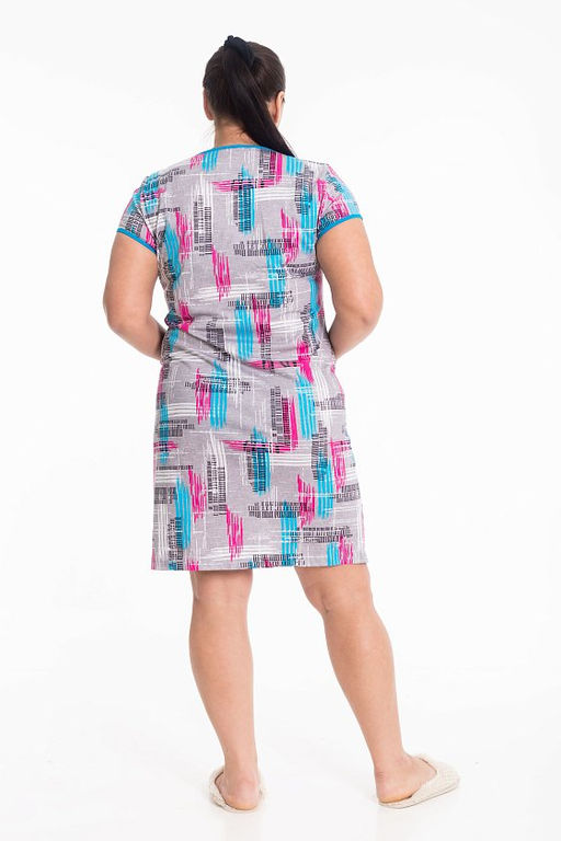 Халат М321136сб серый/бирюзовый - Елена фото 4