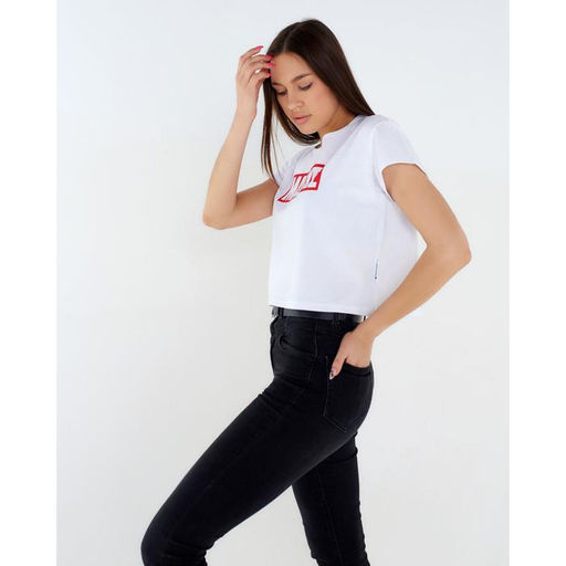 Футболка укороченная «Marvel» Мстители, цвет белый