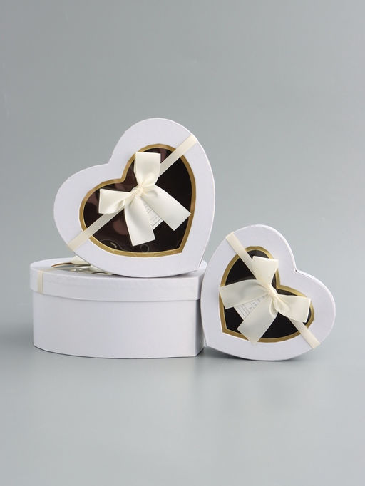 Набор коробок 3 в 1 сердца 22 х 20 х 9;  18.5 х 17 х 7.5; 1 6 х 14 х 6 см