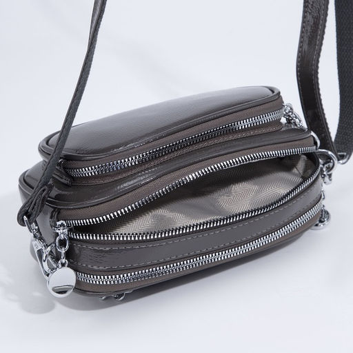 Сумка кросс-боди на молнии, цвет серый - Simaland фото 7