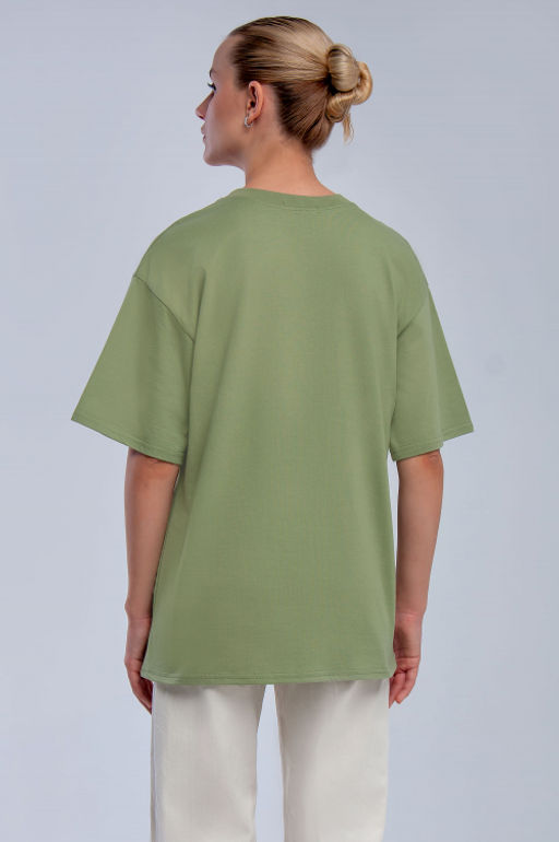 Арт. 31131 Футболка женская оверсайз 44-52 (5 шт) Цвет:полынь - Калинка фото 3