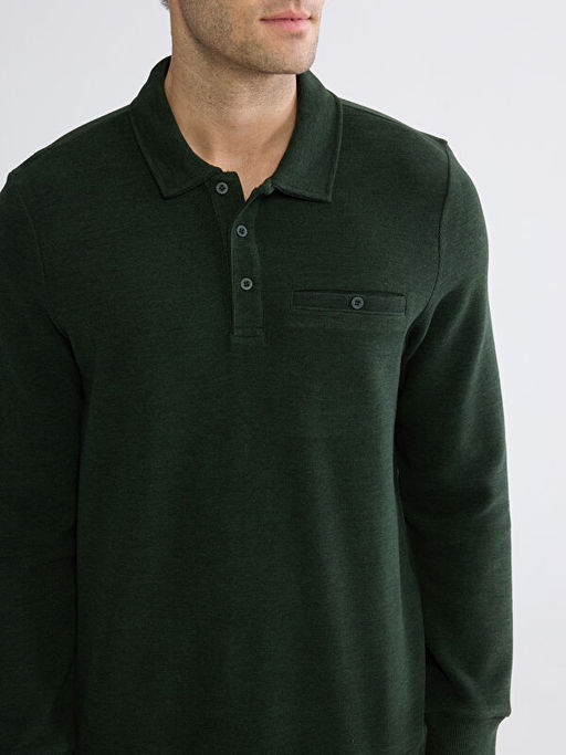 Polo Yaka Erkek Sweatshirt