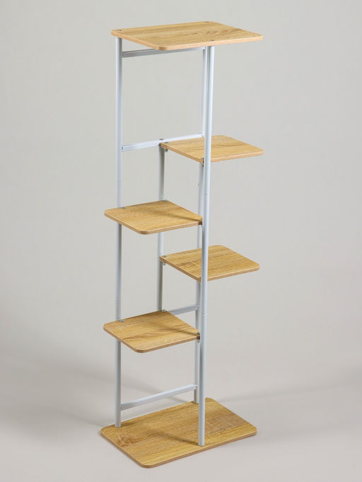 Подставка для цветов Greengo, 6 полок, 36×23×106 см, напольная, каркас металл, полки МДФ, белая