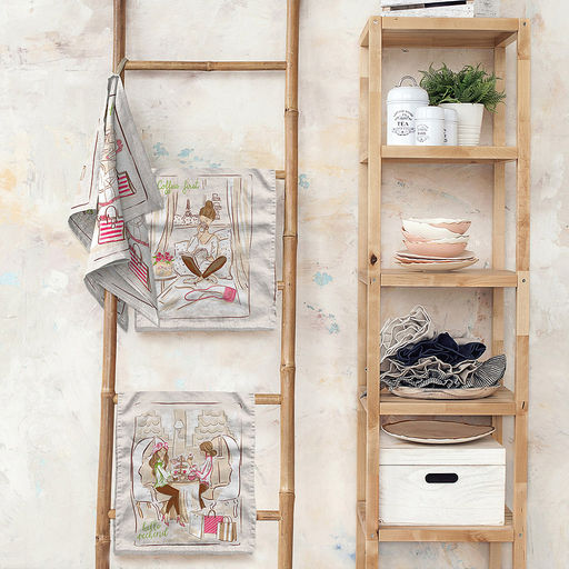 Кухонный комплект "Девочки-2": полотенце вафельное 50х60см - набор 2шт, "Домашняя мода" (Россия)