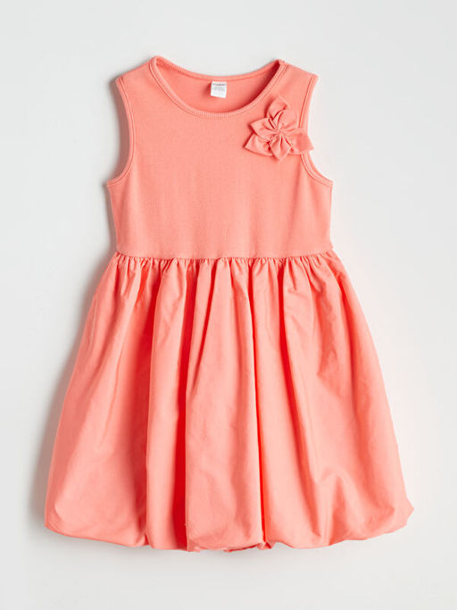 ?i?ek Aplike K?z ?ocuk Balon Elbise