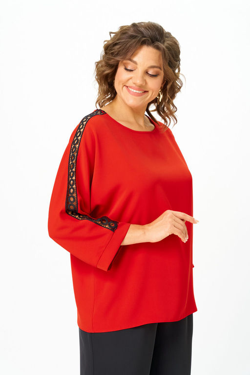 Блуза Rumoda 2274-Р красный дл. р.  фото 4
