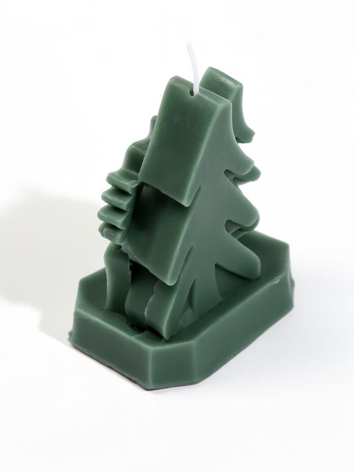 Свеча новогодняя «Олени», 7×5×8.5 см, 9 ч, зелёный