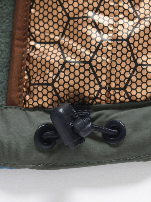 Куртка женская гибридная стёганая с капюшоном с графеновой подкладкой цвета хаки 9622_1Kh