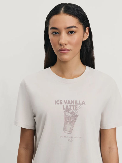 Футболка с принтом из хлопка / Zarina  фото 6