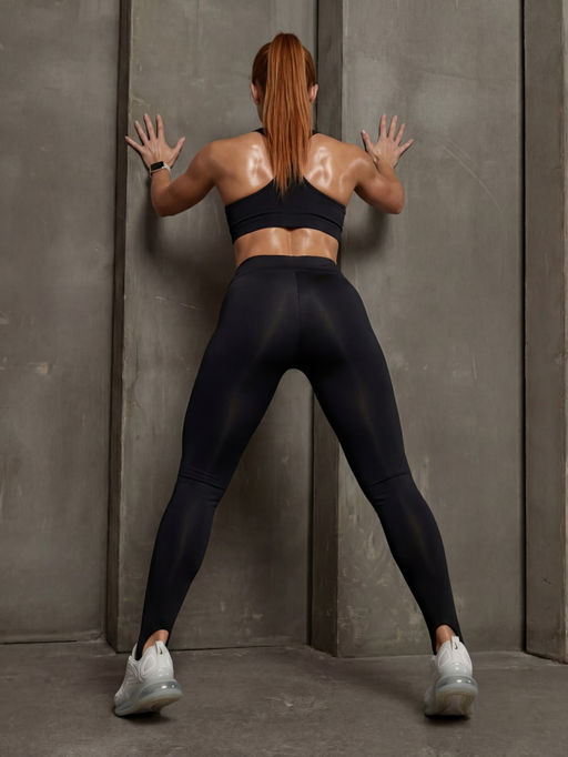 Легинсы со штрипками бифлекс женские серого цвета 307_1Sr - Mtforce фото 31