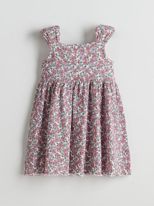 ?i?ek Desenli Pileli K?z ?ocuk Elbise