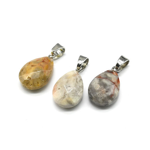 Кулон из агата львиная шкура капля гр.13*18мм