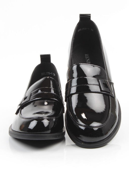 03-DHL255-1 BLACK Лоферы женские (натуральная кожа)