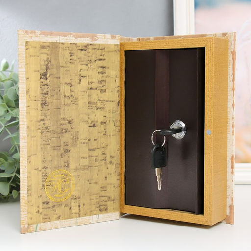 Шкатулка книга - сейф Ромашки и божьи коровки, дерево, искусственная кожа, 21?13?5 см