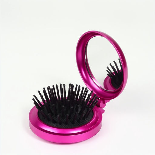 Цена за 7 шт. Расчёска массажная «Перламутр», складная, с зеркалом, d=6 см, МИКС