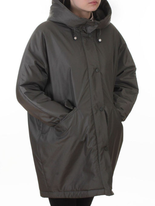8020 GREY/GREEN Куртка демисезонная женская (100 гр. холлофайбер)