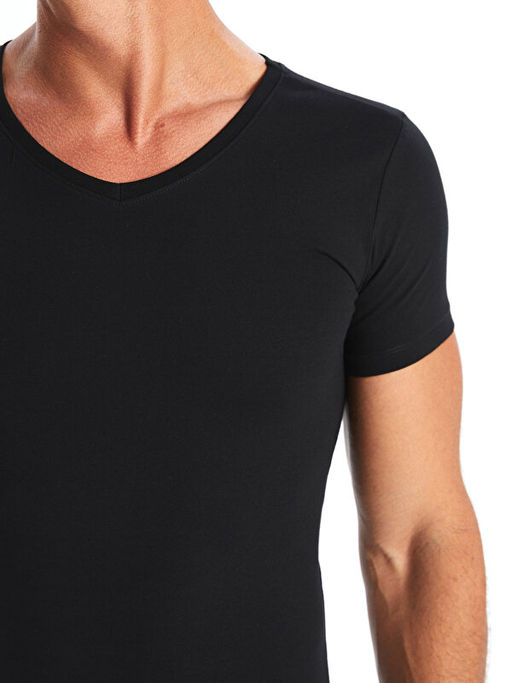 V Yaka K?sa Kollu Erkek Atlet - Waikiki фото 3