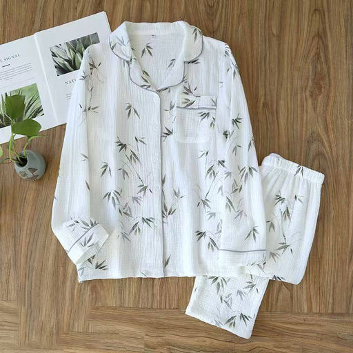 K12274 Костюм домашний: рубашка и брюки (муслин) БЕЛЫЙ_03