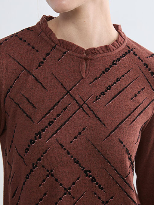 Bisiklet Yaka Desenli Bluz