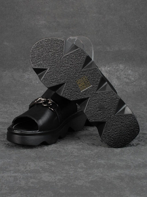 08-PEA122-1 BLACK Босоножки женские (натуральная кожа)