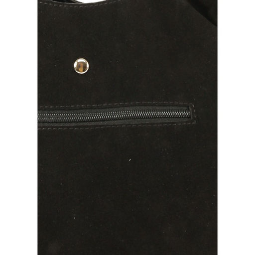 Сумка женская натуральная замша ADEL-267 (отделка ИСК/КОЖА), 3отд, плеч/рем. черный 265448 - Adelia фото 4