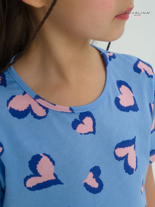 Костюм Актив розовые сердечки на голубом-розовый - Sovalina фото 25