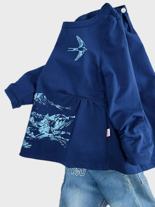 Футболка (лонгслив) UD 2267 синий - Mini maxi фото 4