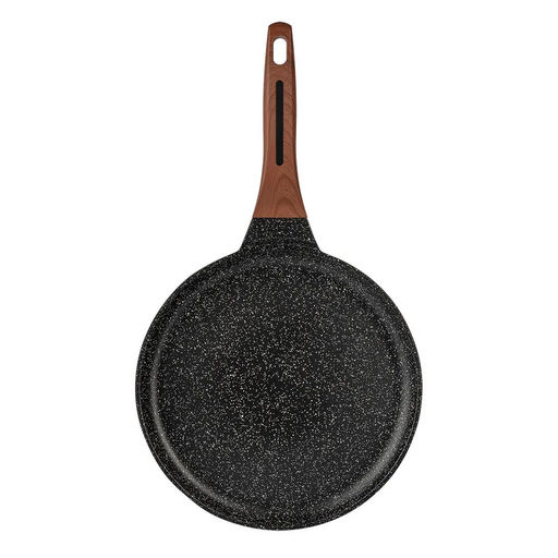 51472 WERNER Сковорода блинная DONO 28,0x2,5 см с индукционным дном, с двухслойным мраморным антипригарным покрытием Pfluon, бакелитовая ручка с покрытием Soft Touch. Материал: литой алюминий. Толщина  фото 9