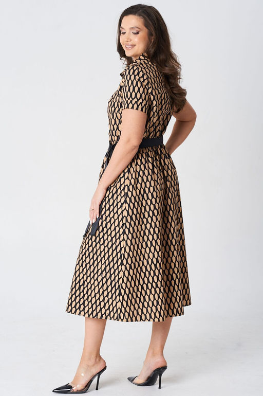 Платье Lenata 16489 бежевый с рисунком