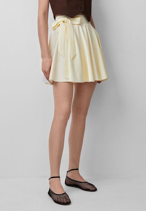 Юбка мини из сатина на завязках - Mollis фото 3