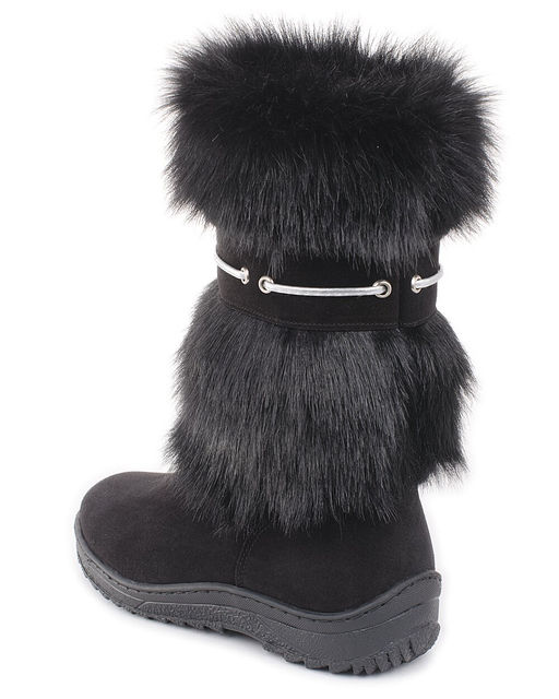 Унты женские на литой подошве., Черные.