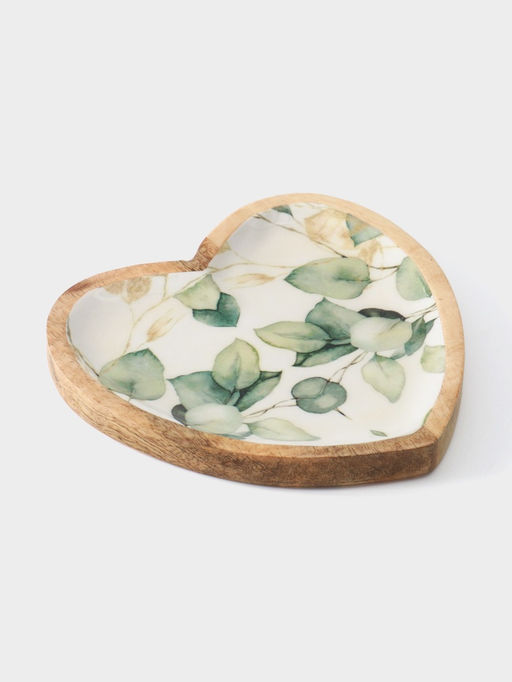 Блюдо в форме сердца Листья, 20.5?20?2.3 см, дерево манго