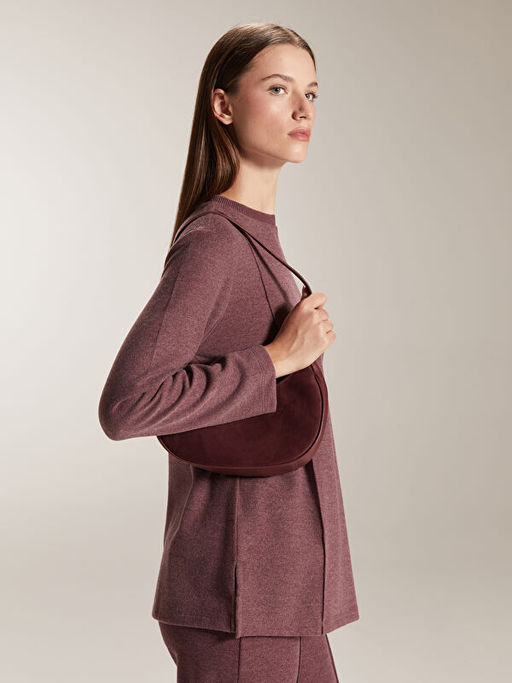 B?y?k Beden Bisiklet Yaka Kad?n Sweatshirt Tunik