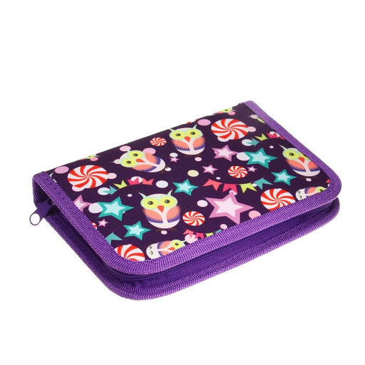 Пенал школьный «Совы», 13×19.5 см, 1 секция, на молнии, ткань