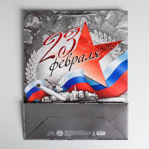 Пакет подарочный ламинированный, упаковка, «С Праздником 23 февраля!», L 40×31×11.5 см