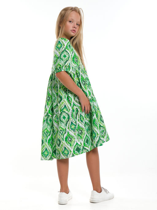 Платье Boho для девочки подростка UD 7927 зеленые узоры - Mini maxi фото 5