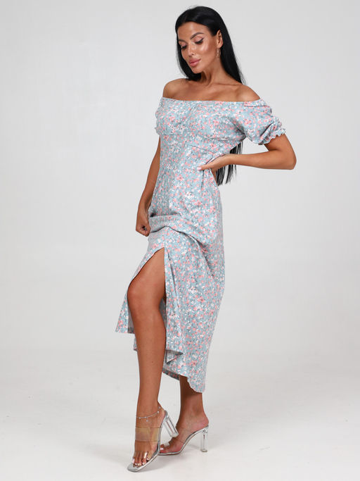 Вероника ПЛАТЬЕ ЖЕНСКОЕ (Ментол (цветы)) - А-дина фото 4