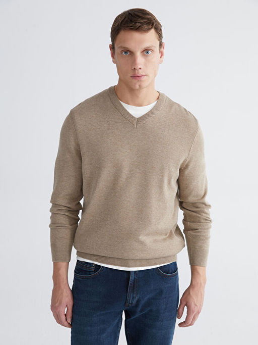 V Yaka Erkek Triko Kazak